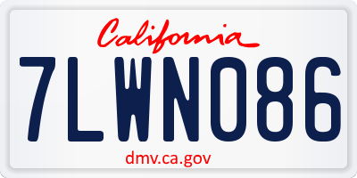 CA license plate 7LWN086