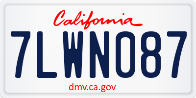 CA license plate 7LWN087