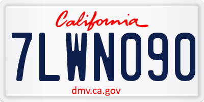 CA license plate 7LWN090