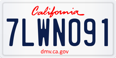CA license plate 7LWN091