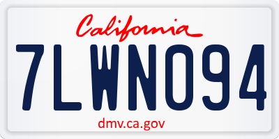 CA license plate 7LWN094
