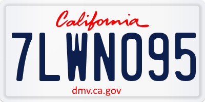 CA license plate 7LWN095