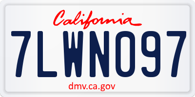 CA license plate 7LWN097