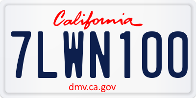 CA license plate 7LWN100