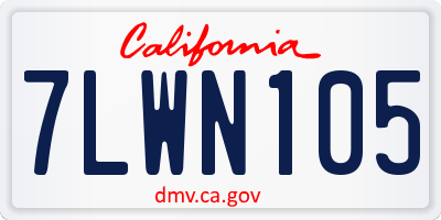 CA license plate 7LWN105