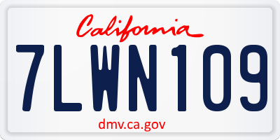 CA license plate 7LWN109