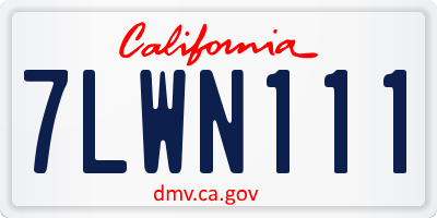 CA license plate 7LWN111