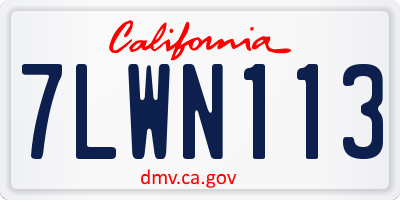 CA license plate 7LWN113