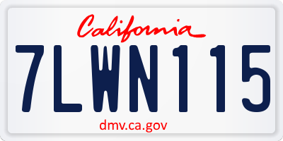 CA license plate 7LWN115