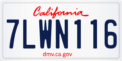 CA license plate 7LWN116