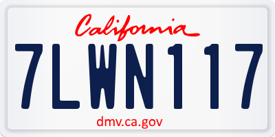 CA license plate 7LWN117