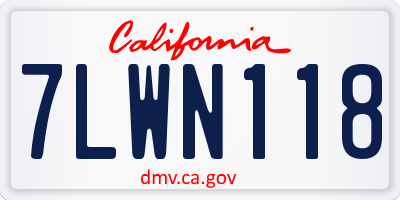 CA license plate 7LWN118