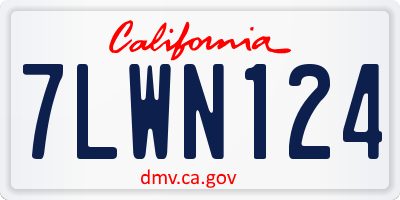 CA license plate 7LWN124
