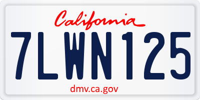 CA license plate 7LWN125