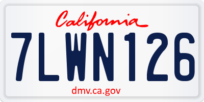 CA license plate 7LWN126
