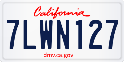 CA license plate 7LWN127