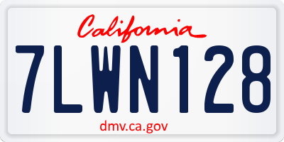 CA license plate 7LWN128