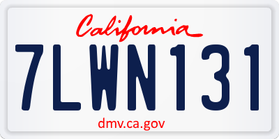 CA license plate 7LWN131