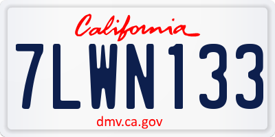 CA license plate 7LWN133
