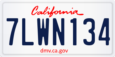 CA license plate 7LWN134