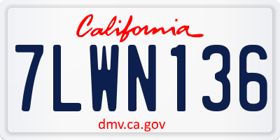 CA license plate 7LWN136