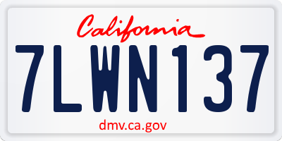 CA license plate 7LWN137