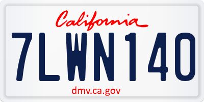 CA license plate 7LWN140