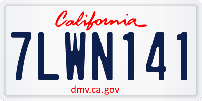 CA license plate 7LWN141