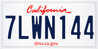 CA license plate 7LWN144