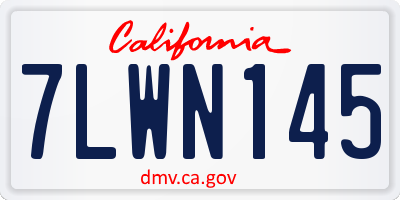 CA license plate 7LWN145