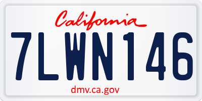 CA license plate 7LWN146