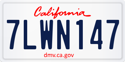 CA license plate 7LWN147