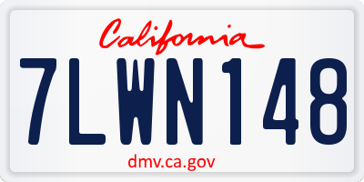 CA license plate 7LWN148