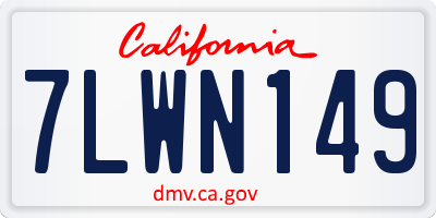 CA license plate 7LWN149