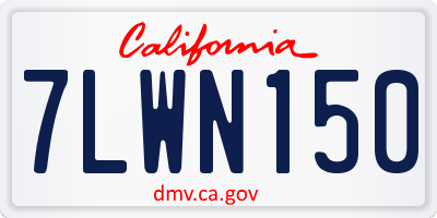 CA license plate 7LWN150