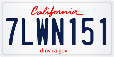 CA license plate 7LWN151