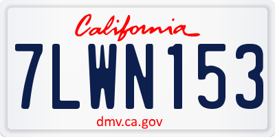 CA license plate 7LWN153