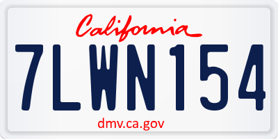 CA license plate 7LWN154
