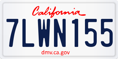 CA license plate 7LWN155