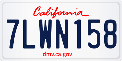 CA license plate 7LWN158