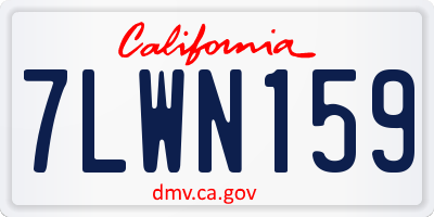 CA license plate 7LWN159