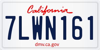 CA license plate 7LWN161