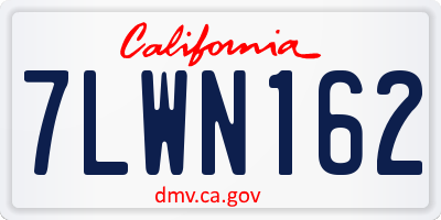 CA license plate 7LWN162