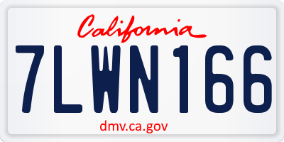 CA license plate 7LWN166