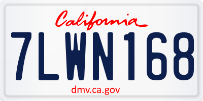 CA license plate 7LWN168