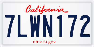 CA license plate 7LWN172