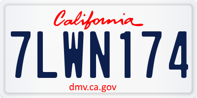 CA license plate 7LWN174