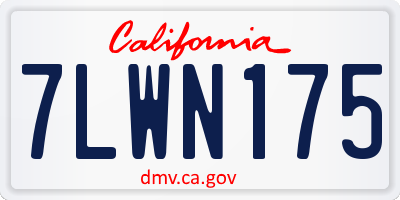 CA license plate 7LWN175