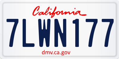 CA license plate 7LWN177