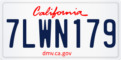 CA license plate 7LWN179